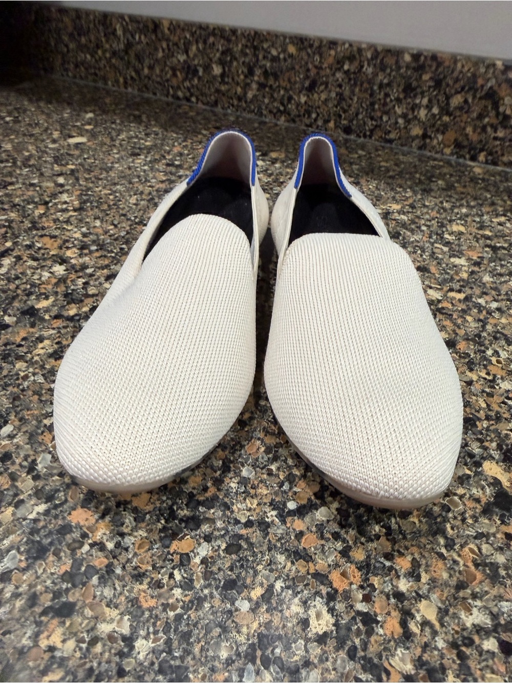 Ladies Rothys 8.5 Slip-On Knit Loafers in Off-White